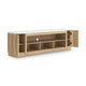 Dill TV St& Media Console with Storage | Faux Marble Top | Brown Wood 80"