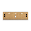 Dill TV St& Media Console with Storage | Faux Marble Top | Brown Wood 80"