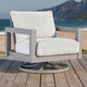 Jazzy Outdoor Swivel Chair with Corded Fabric Cushions | Gray Aluminum