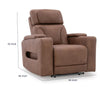 Syna Power Recliner Chair  with LED Lights and Storage | Caramel Brown Faux Leather