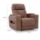 Syna Power Recliner Chair  with LED Lights and Storage | Caramel Brown Faux Leather