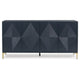 Bobby Accent Cabinet | Geometric Doors | Gold Metal Legs | Dark Blue Wood 72"