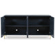 Bobby Accent Cabinet | Geometric Doors | Gold Metal Legs | Dark Blue Wood 72"