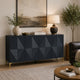 Bobby Accent Cabinet | Geometric Doors | Gold Metal Legs | Dark Blue Wood 72"