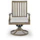 Inaya Patio Swivel-Rocker Chair Set | Slatted Aluminum | Beige Fabric