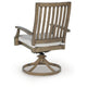 Inaya Patio Swivel-Rocker Chair Set | Slatted Aluminum | Beige Fabric