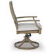 Inaya Patio Swivel-Rocker Chair Set | Slatted Aluminum | Beige Fabric