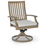 Inaya Patio Swivel-Rocker Chair Set | Slatted Aluminum | Beige Fabric