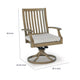 Inaya Patio Swivel-Rocker Chair Set | Slatted Aluminum | Beige Fabric