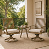Inaya Patio Swivel-Rocker Chair Set | Slatted Aluminum | Beige Fabric