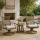 Inaya Patio Swivel-Rocker Chair Set | Slatted Aluminum | Beige Fabric