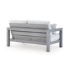 Jazzy Outdoor Loveseat with 2 Accent Pillows | Gray Aluminum Frame 62"
