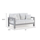 Jazzy Outdoor Loveseat with 2 Accent Pillows | Gray Aluminum Frame 62"