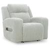 Rumy Power Recliner Chair with Blue LED | Cup-Holder | Off White Corded Polyester