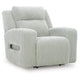 Rumy Power Recliner Chair with Blue LED | Cup-Holder | Off White Corded Polyester