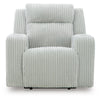 Rumy Power Recliner Chair with Blue LED | Cup-Holder | Off White Corded Polyester