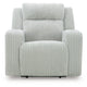 Rumy Power Recliner Chair with Blue LED | Cup-Holder | Off White Corded Polyester