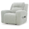 Rumy Power Recliner Chair with Blue LED | Cup-Holder | Off White Corded Polyester