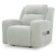 Rumy Power Recliner Chair with Blue LED | Cup-Holder | Off White Corded Polyester