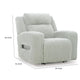 Rumy Power Recliner Chair with Blue LED | Cup-Holder | Off White Corded Polyester