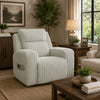 Rumy Power Recliner Chair with Blue LED | Cup-Holder | Off White Corded Polyester
