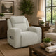 Rumy Power Recliner Chair with Blue LED | Cup-Holder | Off White Corded Polyester