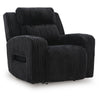 Rumy Power Recliner Chair with Blue LED | Cup-Holder | Black Corded Polyester
