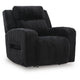 Rumy Power Recliner Chair with Blue LED | Cup-Holder | Black Corded Polyester