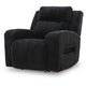 Rumy Power Recliner Chair with Blue LED | Cup-Holder | Black Corded Polyester