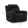 Rumy Power Recliner Chair with Blue LED | Cup-Holder | Black Corded Polyester