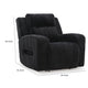 Rumy Power Recliner Chair with Blue LED | Cup-Holder | Black Corded Polyester
