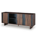 Wenda Accent Cabinet with Live Edge Doors | Brown-Charcoal Acacia Wood 71"