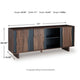 Wenda Accent Cabinet with Live Edge Doors | Brown-Charcoal Acacia Wood 71"