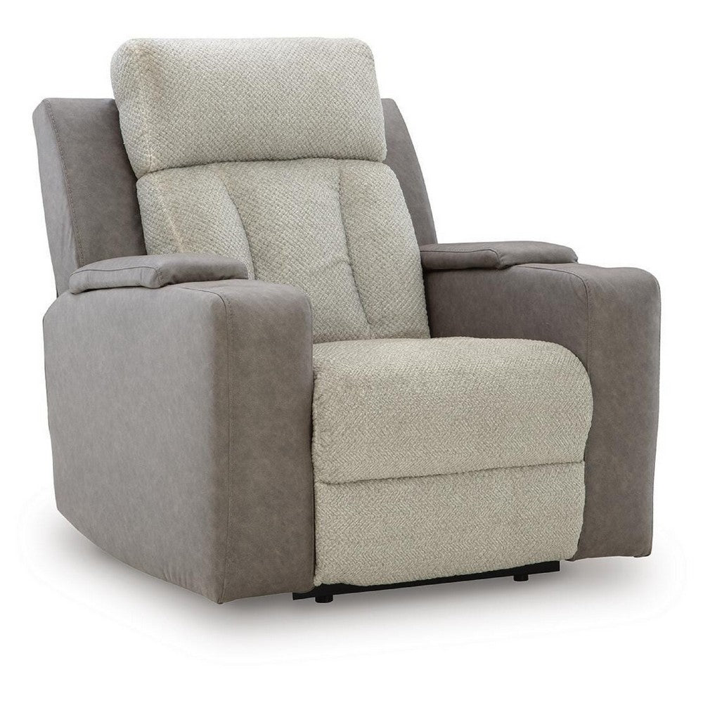 Lesly Power Recliner Chair with 3 Heat Massage Modes | Two-Tone Polyester