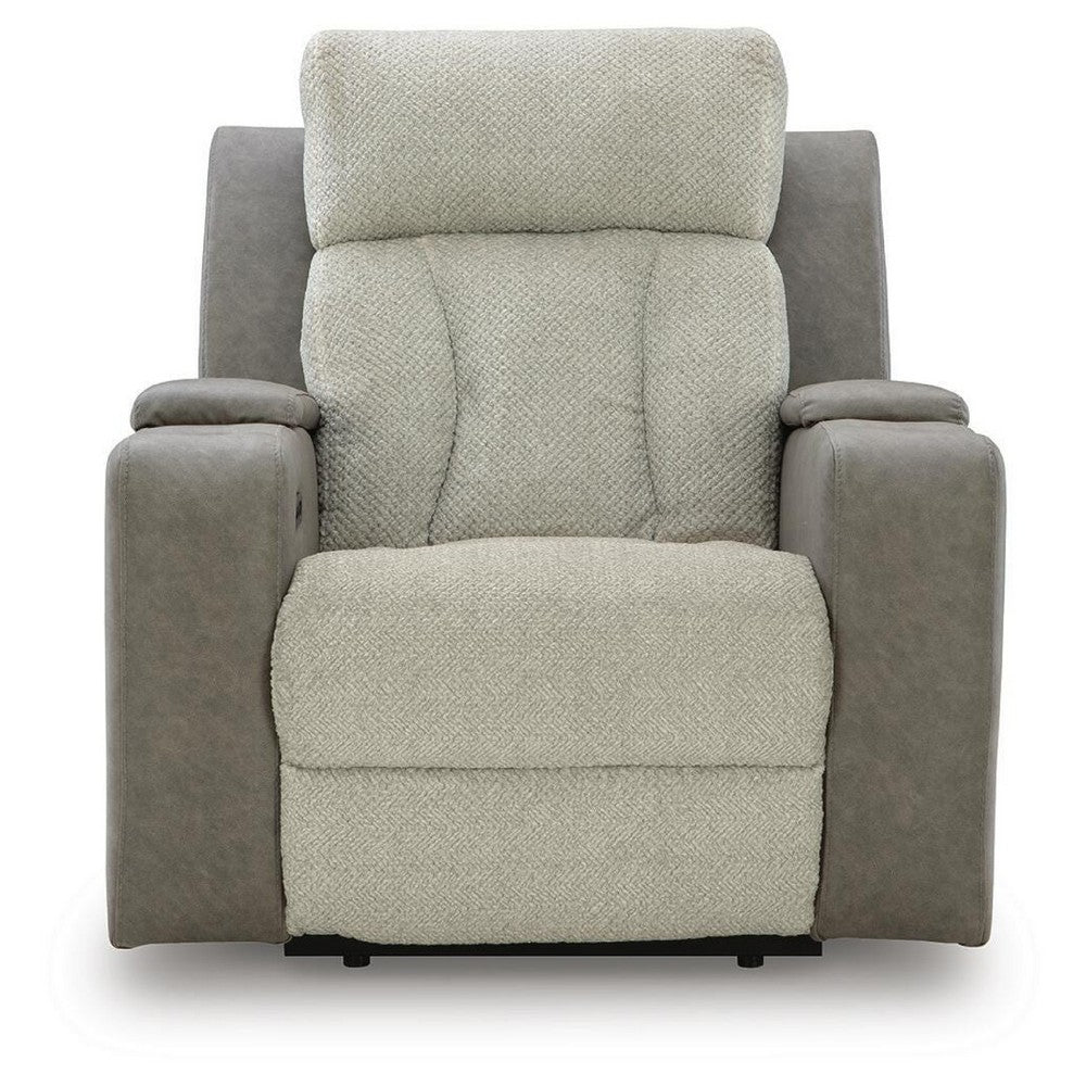 Lesly Power Recliner Chair with 3 Heat Massage Modes | Two-Tone Polyester