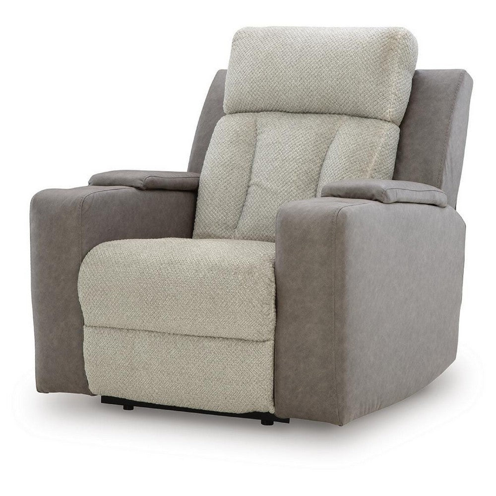 Lesly Power Recliner Chair with 3 Heat Massage Modes | Two-Tone Polyester