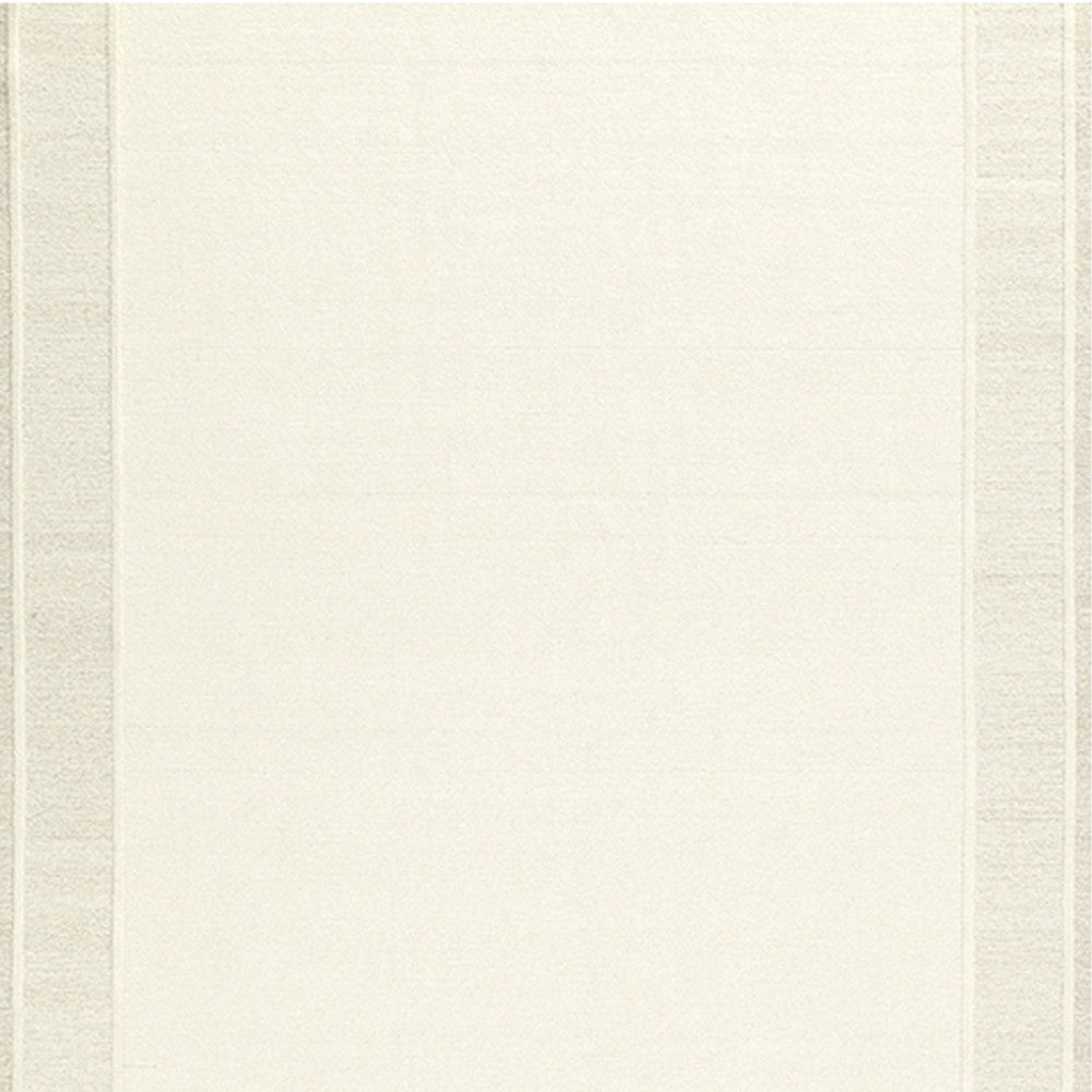 Teena Extra Large Area Rug with Border Design | Ivory Wool 9x13