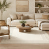 Teena Extra Large Area Rug with Border Design | Ivory Wool 9x13