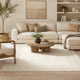 Teena Extra Large Area Rug with Border Design | Ivory Wool 9x13