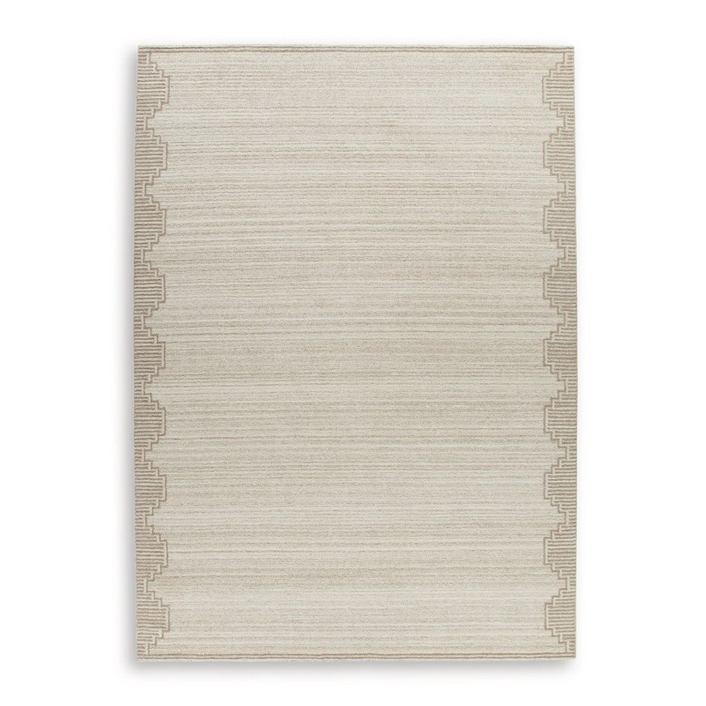 Emery Extra Large Area Rug | Table Tufted Design | Brown Wool 10x14