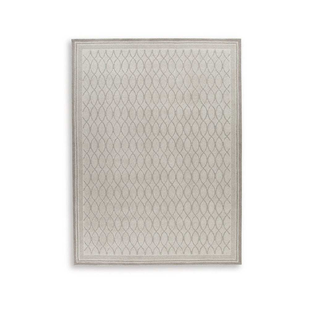 Winie Area Rug with Trellis Pattern | Table Tufted Design | Gray Wool 10x14