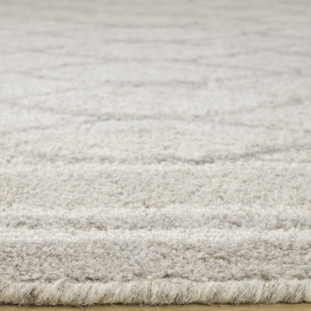 Winie Area Rug with Trellis Pattern | Table Tufted Design | Gray Wool 10x14