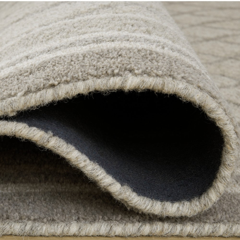 Winie Area Rug with Trellis Pattern | Table Tufted Design | Gray Wool 10x14