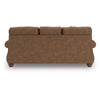 Cyrus Sofa with Nailhead Trim | 2 Accent Pillows | Brown Faux Leather 92"