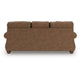 Cyrus Sofa with Nailhead Trim | 2 Accent Pillows | Brown Faux Leather 92"