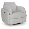 Aiya Swivel Power Recliner Chair| Storage | Bolster Pillow Arms | Gray Fabric