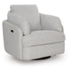Aiya Swivel Power Recliner Chair| Storage | Bolster Pillow Arms | Gray Fabric