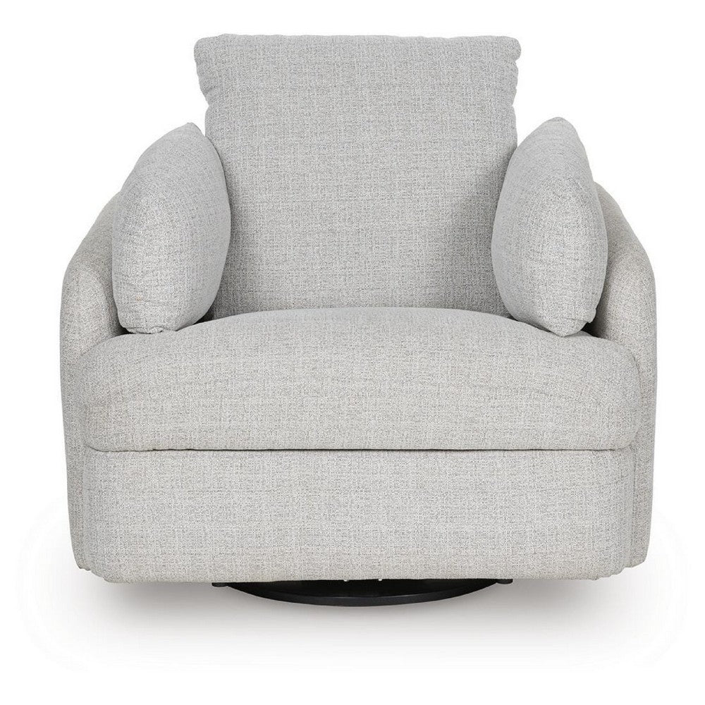 Aiya Swivel Power Recliner Chair| Storage | Bolster Pillow Arms | Gray Fabric