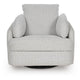 Aiya Swivel Power Recliner Chair| Storage | Bolster Pillow Arms | Gray Fabric
