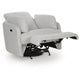 Aiya Swivel Power Recliner Chair| Storage | Bolster Pillow Arms | Gray Fabric